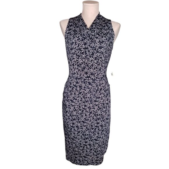 NWT Lark & Ro Women’s Sleeveless Size 2 Dress Floral Midi Faux Wrap Crossover - Picture 1 of 11